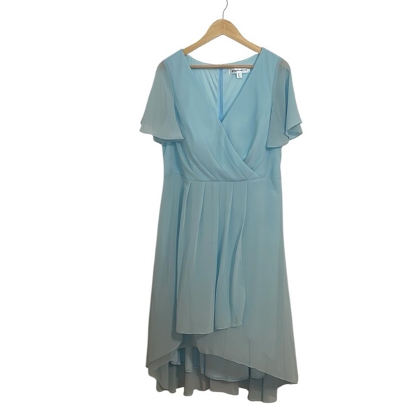 Elegant Flowy Baby Blue Dress, Cruise, mother of the bride, groom, cocktail, 14 - Picture 3 of 8